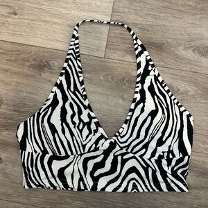 Zebra print halter top